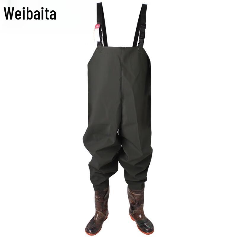 Weibaida Dark Green Half-Body Thickened Waterproof Waders 43