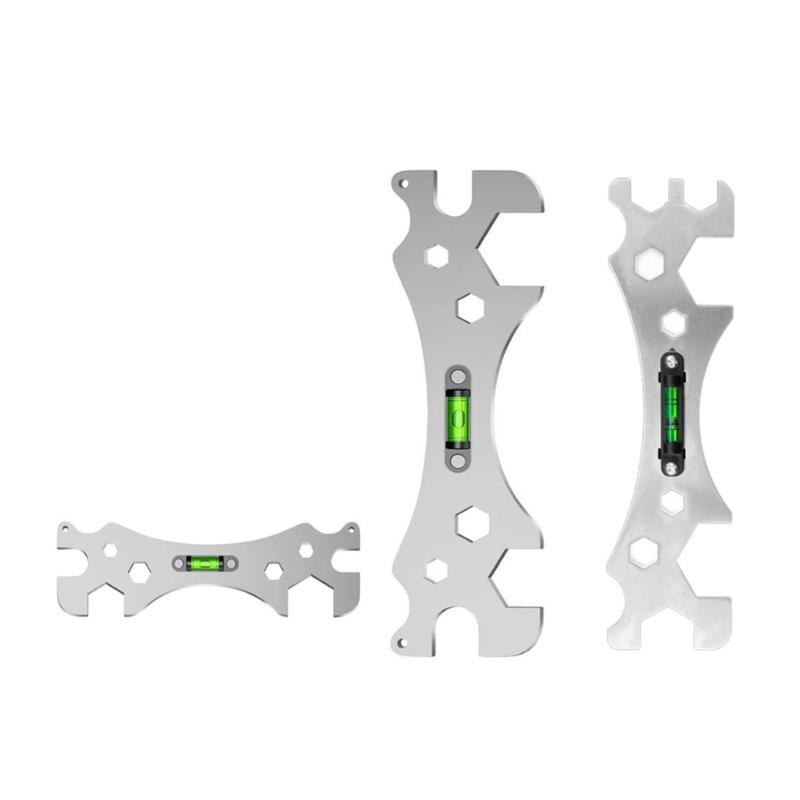 Multipurpose Bathroom Faucet Installation Wrench with Level Ruler for Precise Faucet Positioning and Hex Nut Adjustment