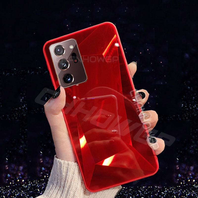 For Samsung Galaxy Note 20 Ultra Case Colorful Glitter Diamond Mirror Phone  Cases for Galaxy Note20 Note 20 Soft Silicone Edge Hard PC Back Cover