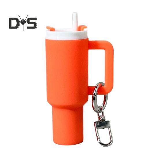 

Мини-стаканчик, компактный дизайн, съемный мини-стаканчик для воды, брелок, держатель для помады, брелок, сумка, ключи, кошелек, аксессуар оранжевый
