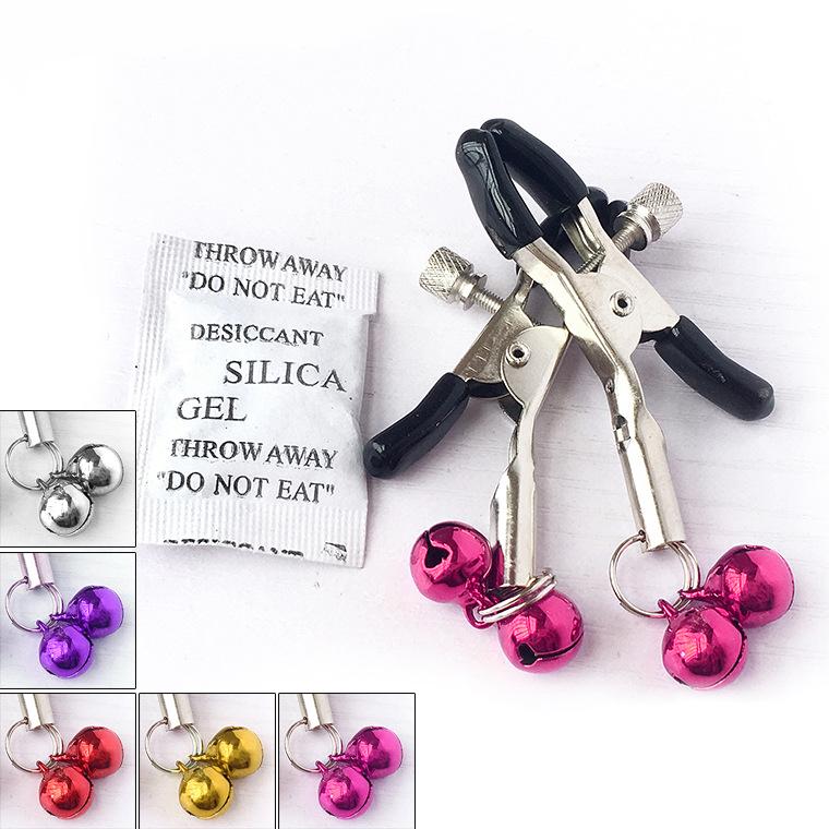 Triple-Bell Nipple Clamps Set for Women's Sensual Play and SM Experience