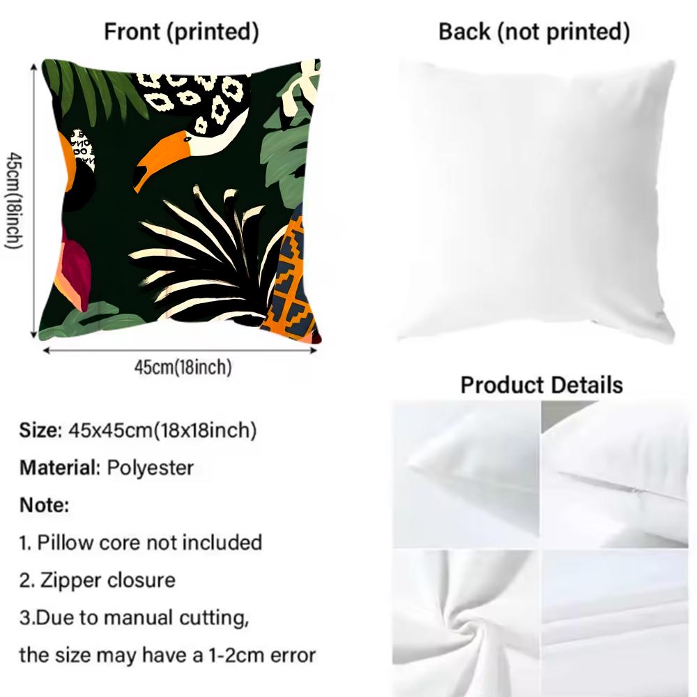 Art Abstract Illustration Cushion Cover Pattern Printed Pillowcase for Living Room Sofa Cushion Cover & Bedroom Decor