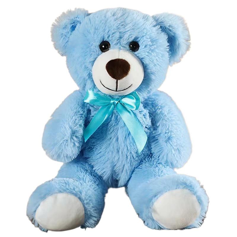 Cute Colorful Bow Tie Bear Doll Plush Toy Hug Bear Doll Stuffed Animals Children Birthday Gift Pillow Teddy Bear Home Decor