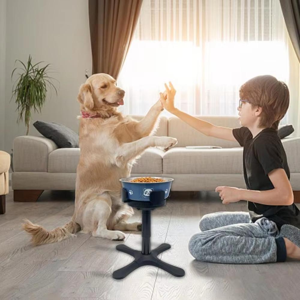 Removable Dog Food Bowl Stand Adjustable Height Angle Liftable Pet Dispenser  Water