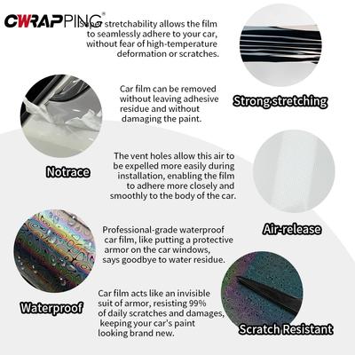 Car Stickers Laser Silver Black Vinyl Wrap Waterproof Auto Body Color Change Bubble Free Decal for Motorcycle Car Accessories