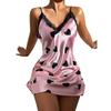 Sexy Backless Ice Silk Slip Dress Simulation Silk Nightdress Summer Love Lace Lace Pajamas Skirt Women's Home Wear