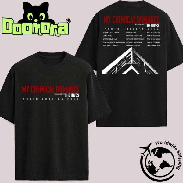 My Chemical Romance T-Shirt Unisex 2 Side South America 2026 Tour Dates All Size Unisex T-Shirt XXXL
