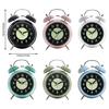 Heavy Sleepers Alarm Clock Green Fluorescent Display Quiet Mechanism Twin Bells Nightlight Included Bedroom Table Clock