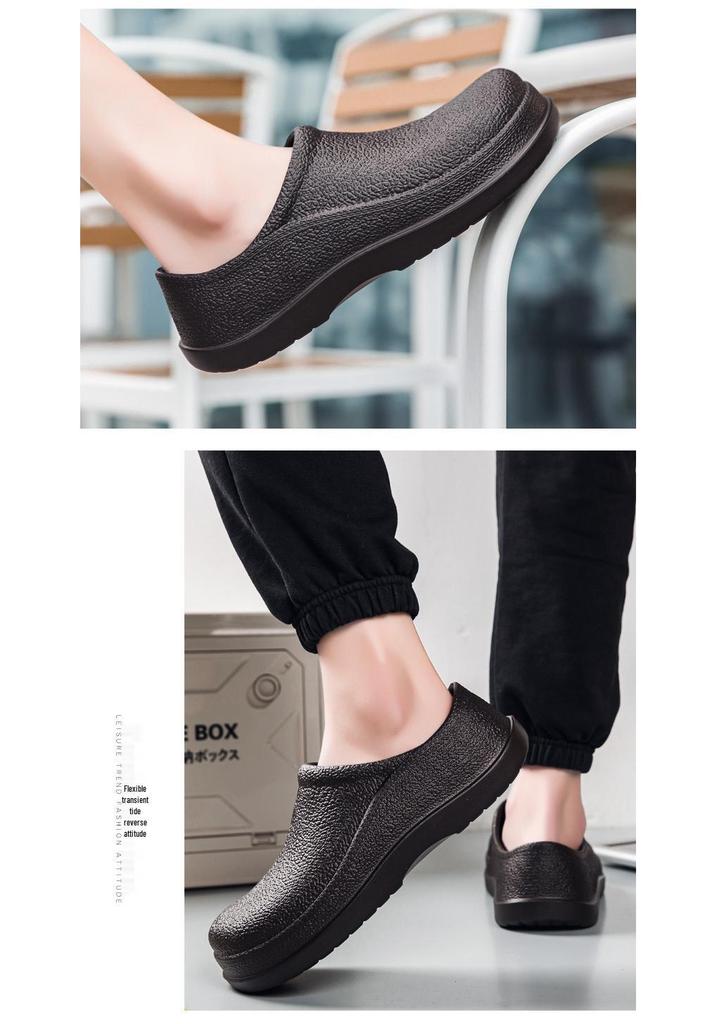 Men's Plus Size Waterproof Non-slip Chef Shoes - Slip-on Kitchen and Work Protection