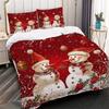 3pcs Soft & Cozy Christmas Snowman & Snowflake Print Duvet Cover Set - Includes 1 Duvet Cover and 2 Pillowcases, Perfect for Bed