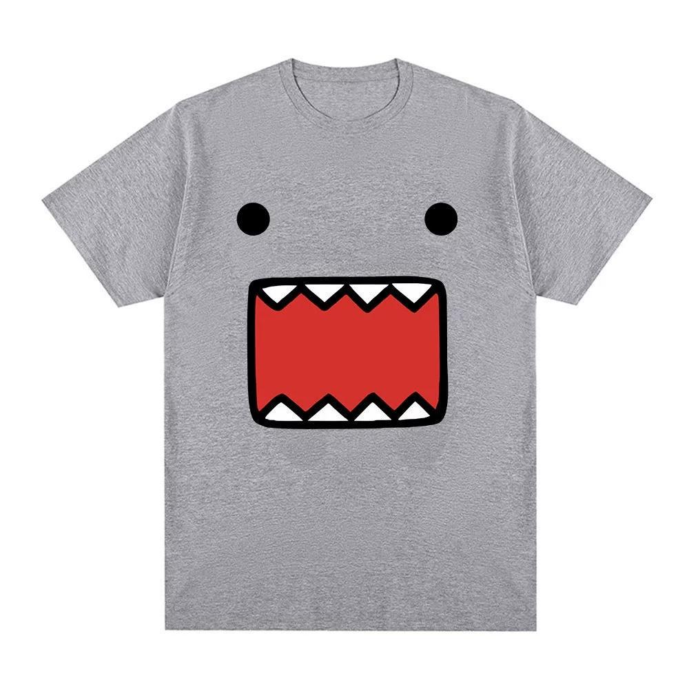 Retro Domo Kun Gun Cartoon Printed Cotton Daily Use TShirt For Unisex Unisex Mascot Fashion Casual Loose Short Sleeve