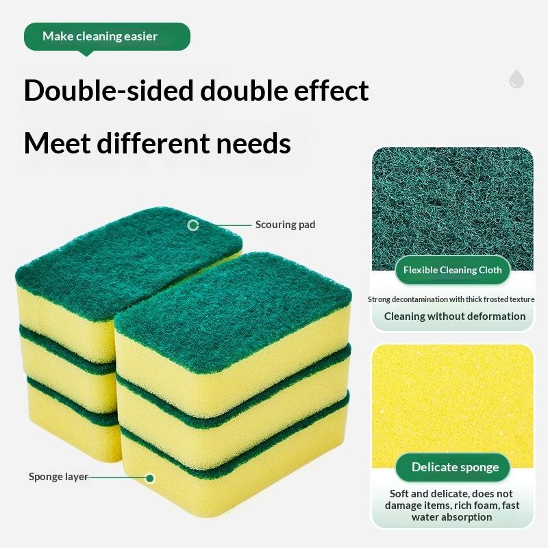 50Pcs Highly Absorbent Double-Sided Sponge Magic Cleaning Pot Rust Sponge Cleaning Brush Kitchen Cleaning Tool
