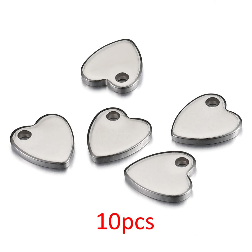 30pcs 10pcs Gold Color Stainless Steel Love Heart Charms Pendants for DIY Jewelry Making Necklace Bracelet End Tail Ornaments