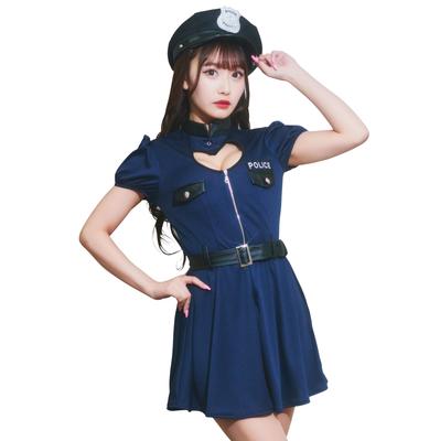 Clearstone GLOWHOLIC Halloween Heart Police Costume for Women, Size M, Navy