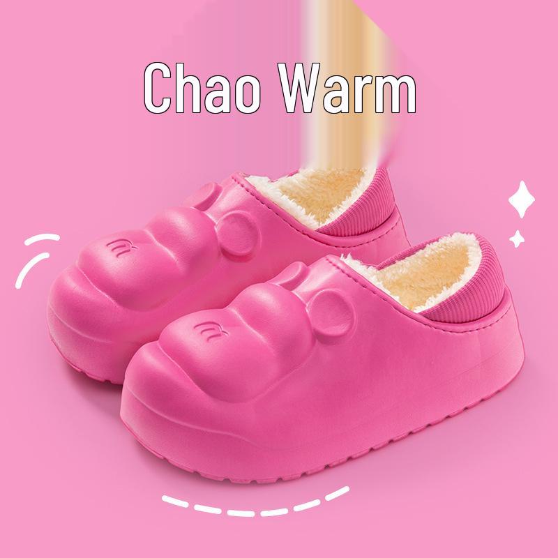 Höst/Vinter Vattentäta Tecknade Bomullstofflor: Plysch, Förtjockad, Varm, EVA-sula, Unisex.