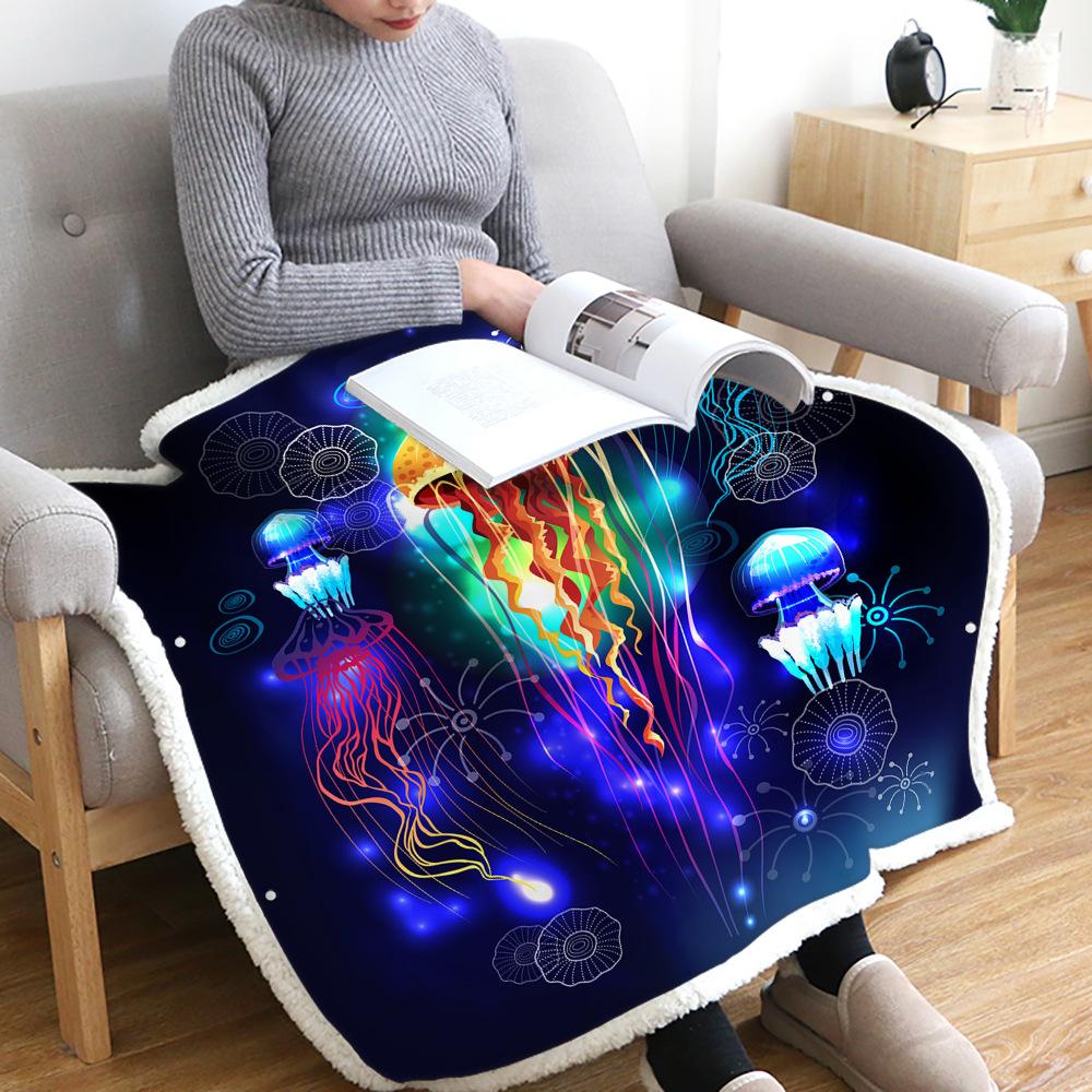 3D Flannel Warm Comfort Light Toss Multi-Size Magic Blanket Home Office Travel Bed Sofa Washable Blanket