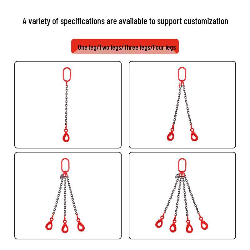 Double Hook Self-Locking Safety Lifting Chain for Crane, 2-3 Tons Capacity
