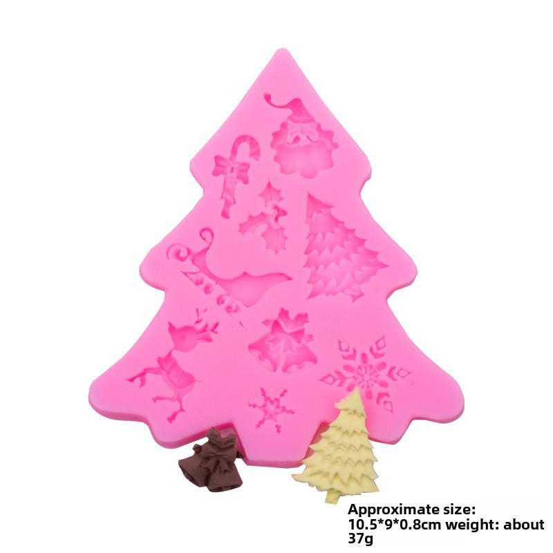 Christmas Silicone Mold for Cake Decoration: Featuring Snowflakes, Elk, Santa Claus, and More