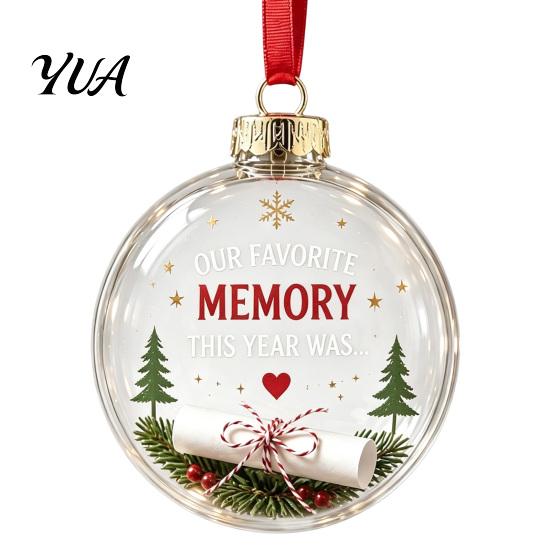 DIY Craft Ornaments for Holidays 3D Clear Ball Christmas Ornament, Holiday Message Keepsake, Acrylic Decorative Hanging Festivals Tree Decoration