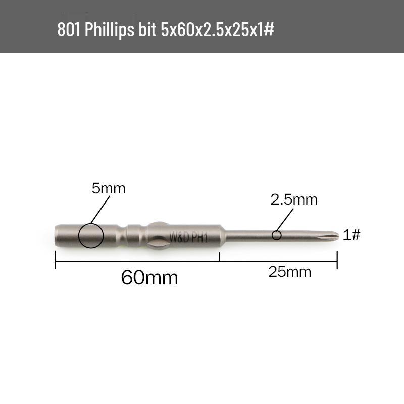 801 Electric Screwdriver Bit W&D 4mm Phillips Screwdriver, 5*60*3, 4C Imported Steel