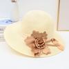 Summer new women's big edge straw hat bow breathable sunscreen sun hat outdoor UV protection sun hat