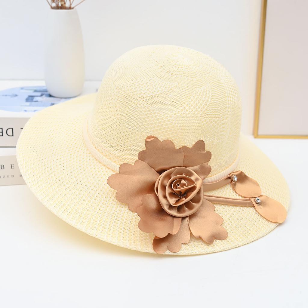 Summer new women's big edge straw hat bow breathable sunscreen sun hat outdoor UV protection sun hat