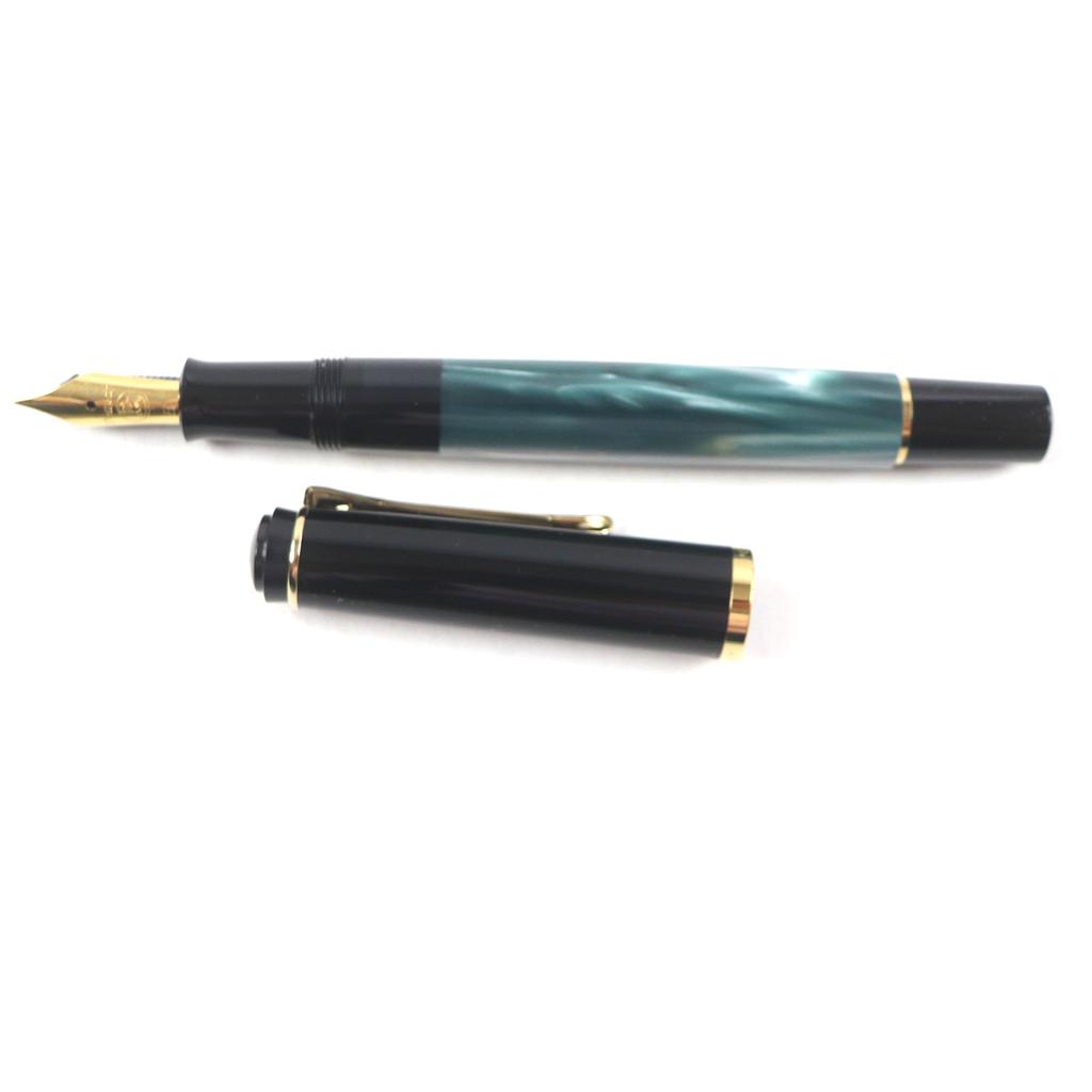 Excellent PERIKAN fountain pen Marble Pattern with engraved logo mens M200 Used