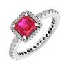 Eingelegtes Design 925 Silber Zirkon Ring Damenringe Rot 190947SRU-48