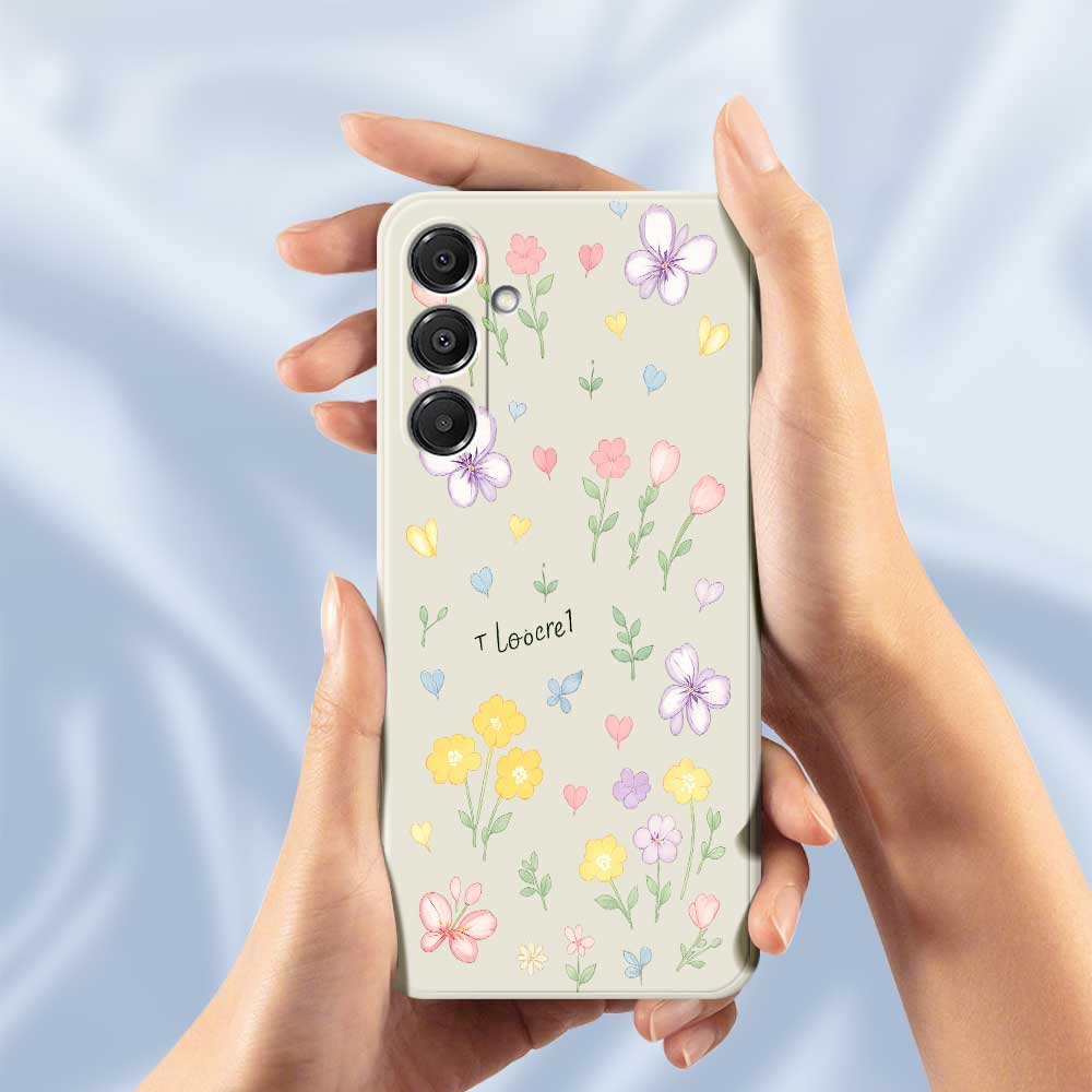 For Samsung Galaxy A16 5G/4G Case Small Flowers Pattern Printing Straight Edge TPU Phone Back Cover