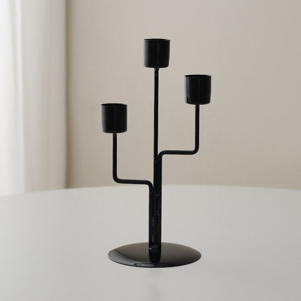 Romantic Candle Holder European Style Iron Candles Stand Long Candle Candlestick  Photo Props