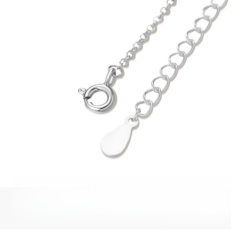 Single Zircon Necklace Geometric Round Diamond Collar Chain Temperament Simple Neck Chain Female