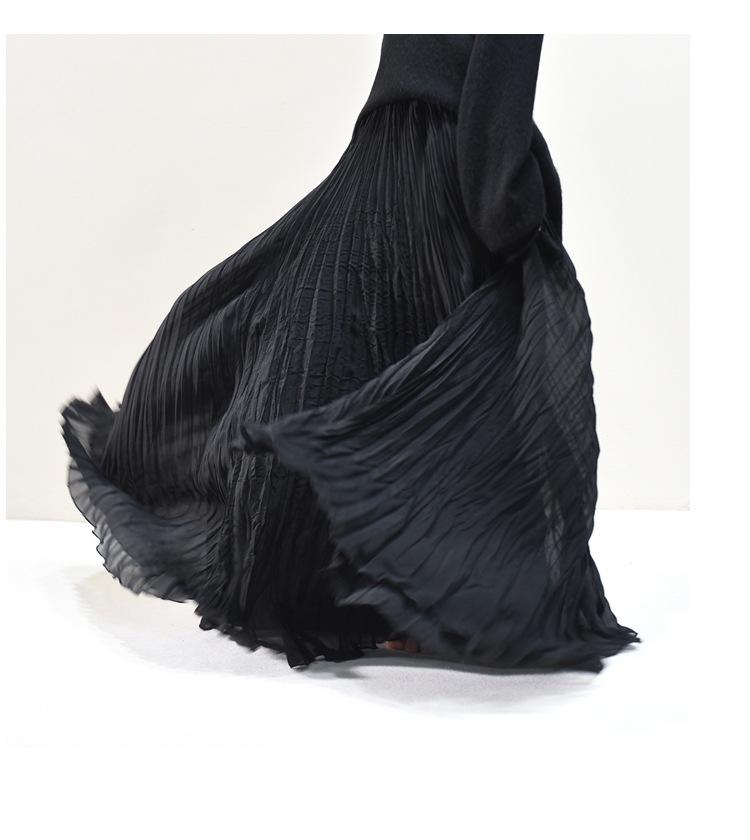 2025 Eleganter Chiffon-Midikleid mit 6 Meter breitem Saum für Damen, A-Linie, für Frühling/Sommer