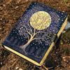 Tree of Life Grimoire Handmade Leather Journal Notebook Blank Spell Book of Shadows Leather Celestial Gifts For Him Her