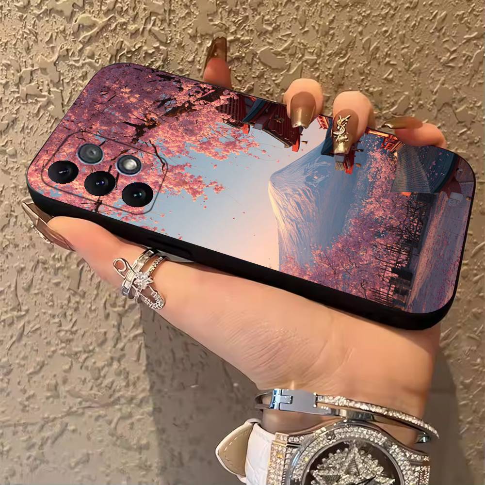 

Cherry Blossom Phone Case For Samsung Galaxy A13,21s,22,31,32,52,53,71,80,A91 Soft Black Cover SamsungA71 5G