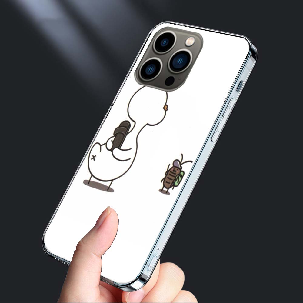 Cute Cartoon Duck Phone Case For Iphone 16E 15 Pro 14 Plus 17E 16 17 Pro Max Air 11 12 13 Mini Shockproof Capa Cute Cover TPU