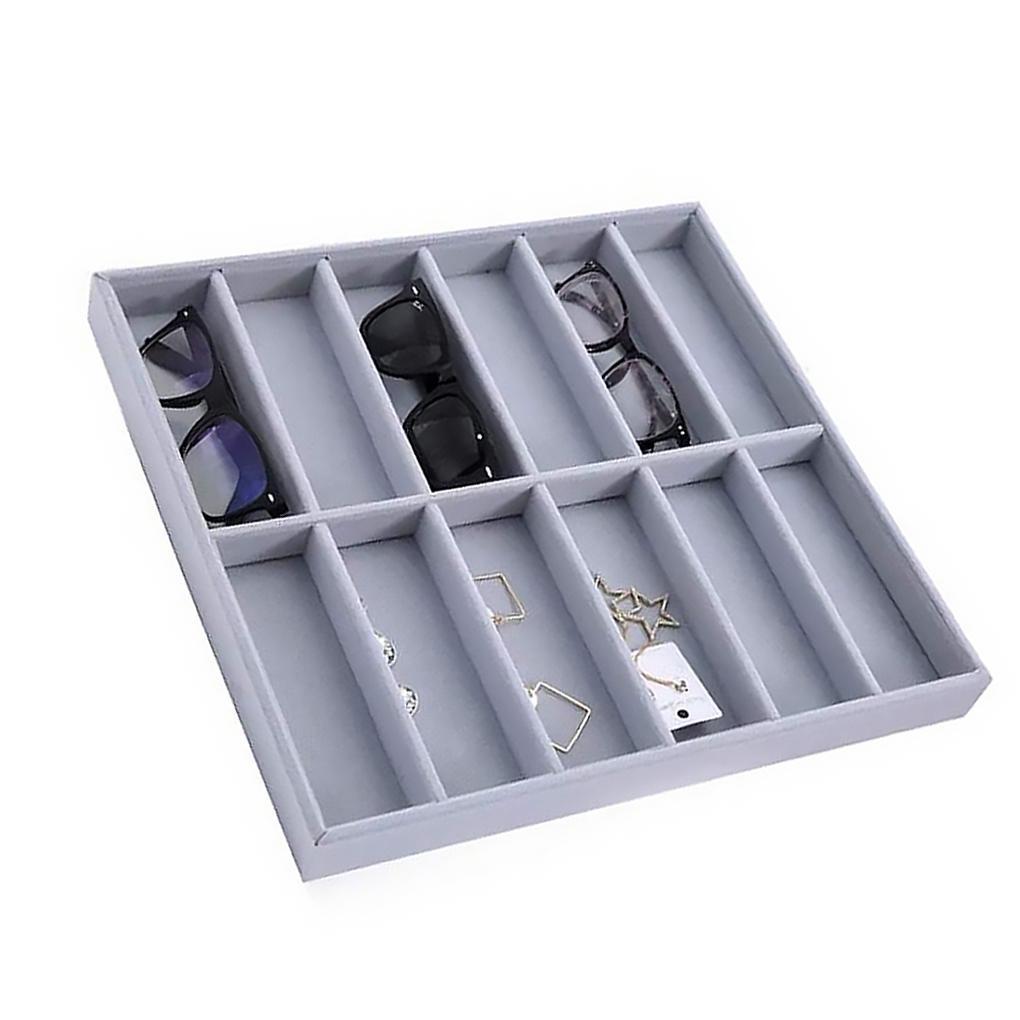 Universal Jewellery Display Holder Eyeglasses Organizer Tray Sunglasses Velvet Liner Case for Household Wardrobe Shop