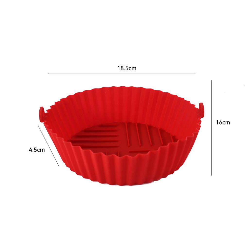 Air Fryer Silicone Baking Tray Mat Circular High-Temperature Resistant Foldable Food Grade Double Ear Baking Tray