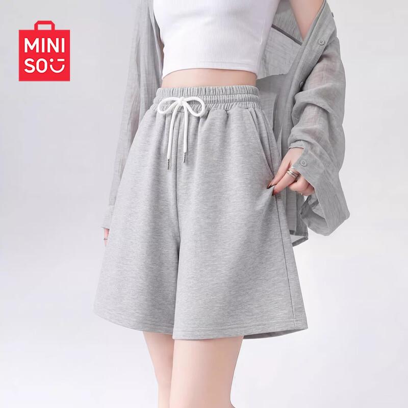 MINISO Women s High-Waist Wide-Leg Sport Shorts XL