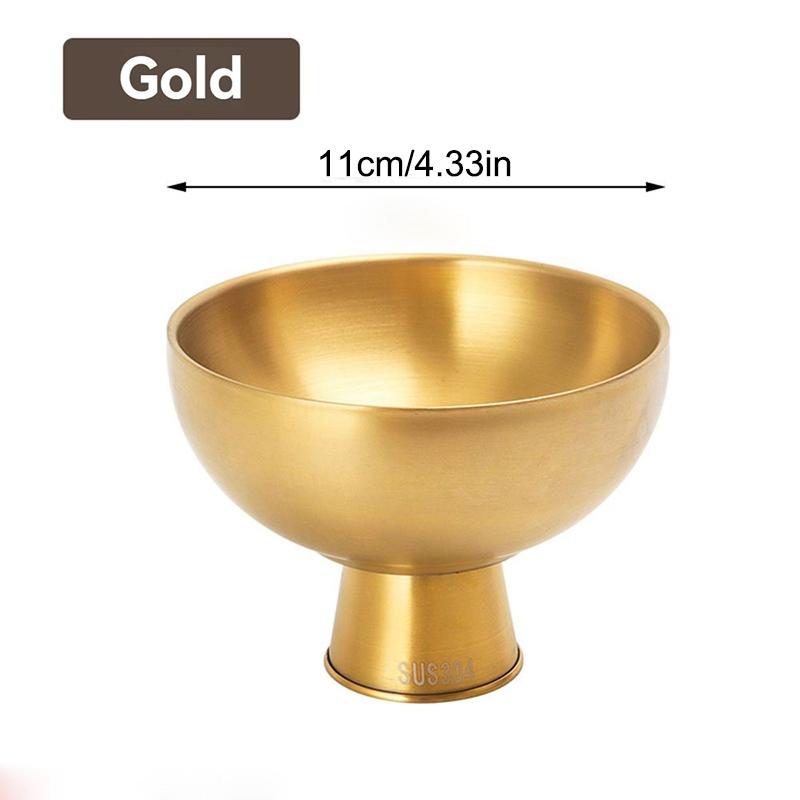 Salad Bowl Food Grade Ice Cream Dessert Cup Golden Silver Stylish Household Tableware for Outdoor Events