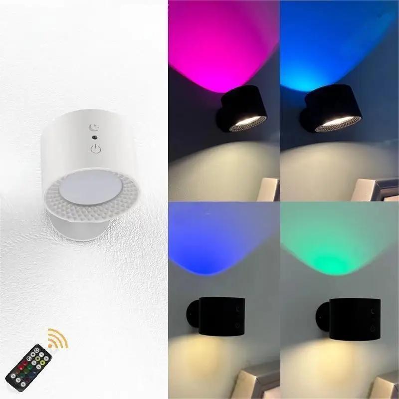 Remote Touch Control Indoor Wireless Rechargeable Wall Lamp Battery Powered LED Cordless Wall Sconces Light With USB Charging