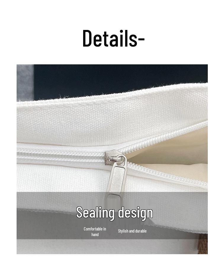 Women's Versatile Canvas Tote - Lightweight, Large Capacity, Single Shoulder or Handheld Bag for Students and Commuters.