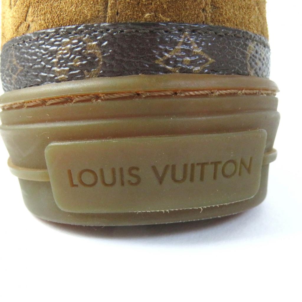 Excellent LOUIS VUITTON Boots Monogram Pattern Mouton Camel Women 36 Used