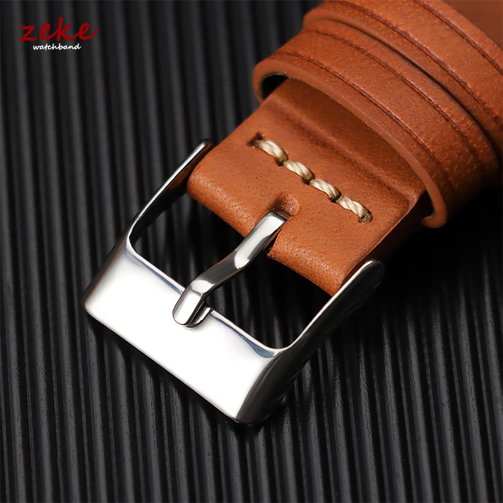 Vintage Brown Top-Grain Leather Watch Strap 20mm 22mm Handmade Stitching Cowhide Watch Band Men Women Pin Buckle Soft Wristband