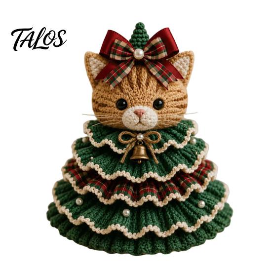 Handmade Birthday Gift Ideas Animal Xmas Tree Crochet Kit, Christmas DIY Cute Desktop Holiday Decorations Highland Cow Forest Craft Kit for Beginners,