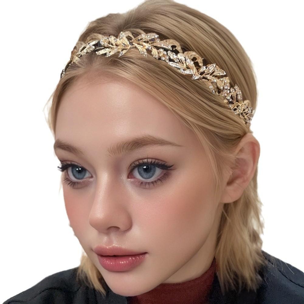 Bridal Hair Band, Hand-Woven Alloy Leaves Heavy Industry Disc Hair Headband Wedding Dress Belt Dz220