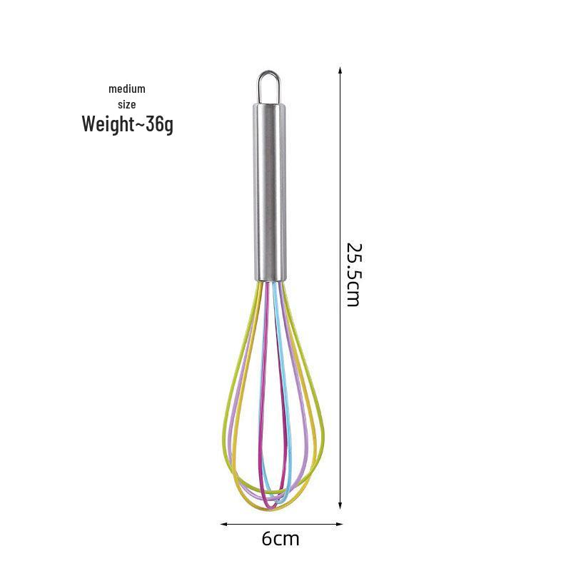 Colored Silicone Egg Beater Set: 8", 10", 12" Handheld Cream Mixer for Baking.