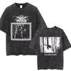 T-shirt Vintage Lavata con Stampa Grafica Mayhem Uomo Donna Death Black Metal Rock T-shirt Oversize Maschile Cotone di Alta Qualità