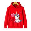 Autunno Inverno Carino Stampa Unicorno Felpa con Cappuccio Bambini Top Moda Sportiva Manica Lunga Casual Ragazzi Ragazza Pullover Felpa per Bambini Cappotti