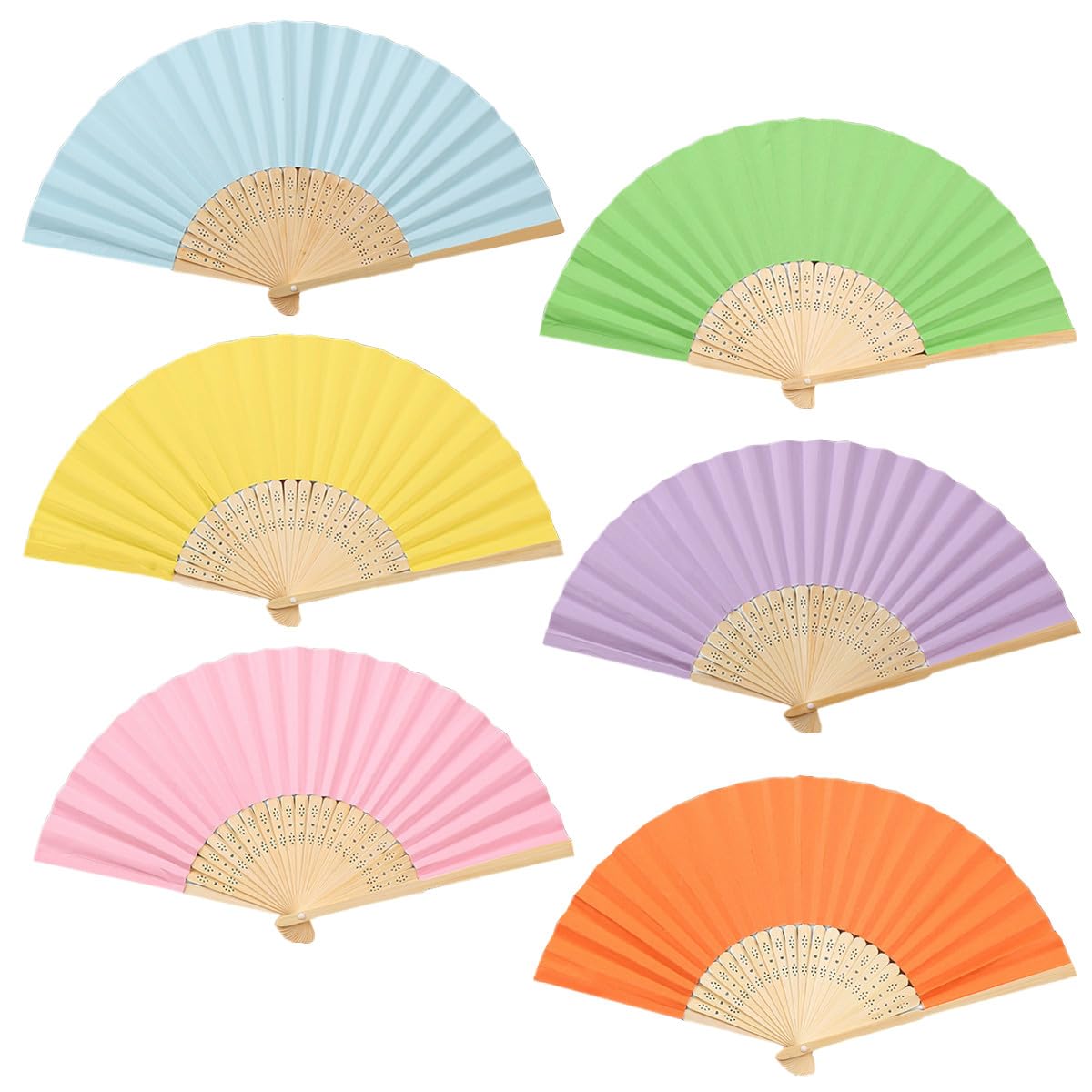 

Folding Plain Bamboo Set of Perfect for DIY Handheld Paper Summer Japanese Clothing Heat Folding Hand Wall Hanging and Photo Props [Morices] Fans,