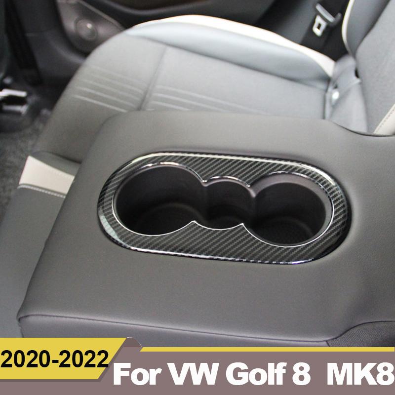 För Volkswagen VW Golf 8 MK8 2022 Bilinteriör Bakre Mugghållare Ram Skydd Dekorativ Dekal Tillbehör